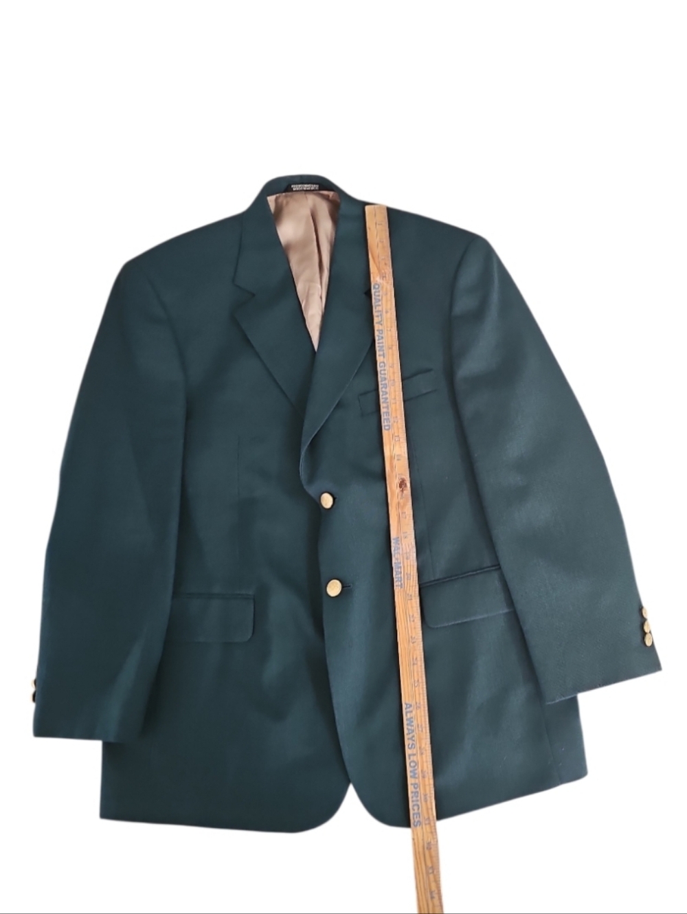 Stafford Green Blazer Gold Button 42S Vintage Wool Sport Coat Preppy Golf Inspo - Picture 13 of 16